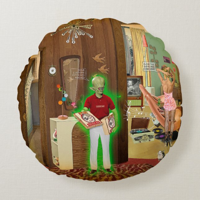 Almofada Redonda Zucchini Pizza (Frente)