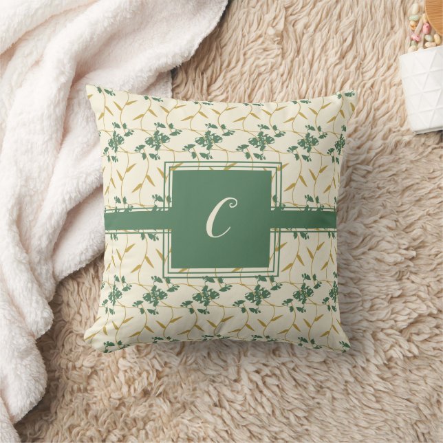 Almofada Regal Floral Ivory Monograma Cheio (Cobertor)