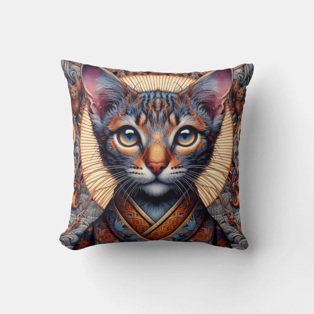 Almofada Regal Mythic ornate fantasy feline  (Frente)