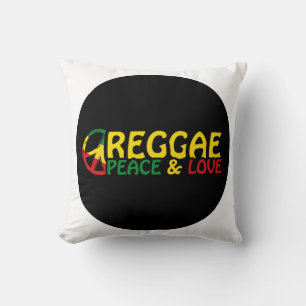 Almofada Reggage art com palavras positivas Peace and Love