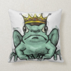 Almofada Rei brincalhão Ilustração Descansar do sapo