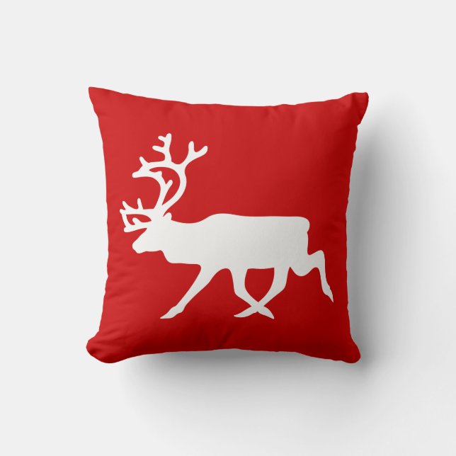 Almofada Reindeer Branco / Silhueta das Caraíbas (Frente)