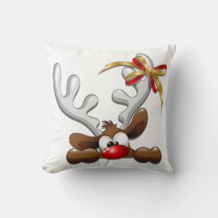 Almofada Reindeer Enzergou Caráter de Natal Engraçado