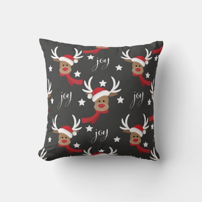 Almofada Reindeer Joy Travesseiros de Natal (Frente)
