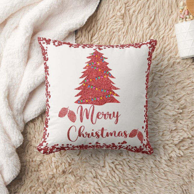 Almofada Reindeer Red Glitter - Feliz Natal (Cobertor)