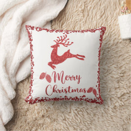 Almofada Reindeer Red Glitter - Feliz Natal