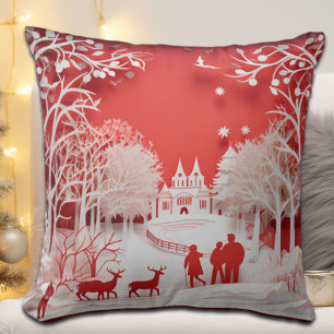 Almofada Reindeers 3D e Pessoas na aldeia