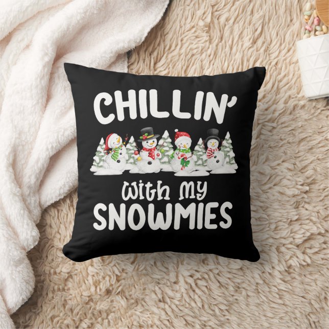 Almofada Relaxando Com Meus Snowmies Boneco de Neve de Nata (Cobertor)