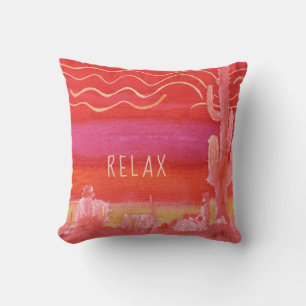 Almofada Relaxe Bohemian BOHO Desert Cactus Watercolor