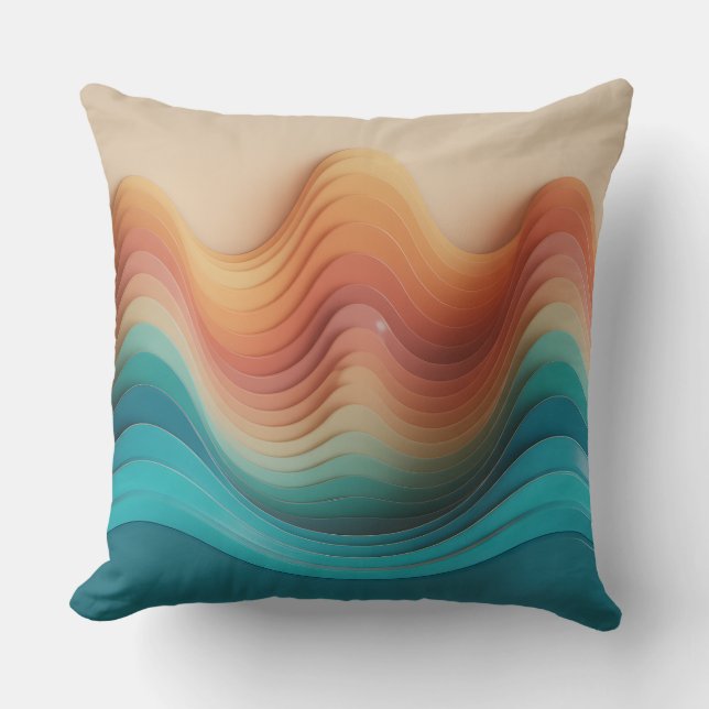 Almofada Relevo de Onda Giri Motivo de Batik 3D (Frente)