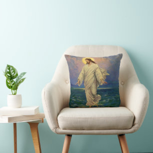 Almofada Religião Vintage, Jesus Cristo está andando sobre