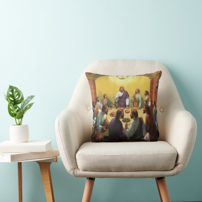 Almofada Religião Vintage, Última Ceia com Jesus Cristo (Cadeira)