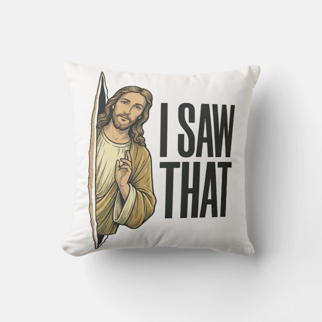 Almofada Religioso Engraçado Eu Vi Aquela Antiga (Frente)