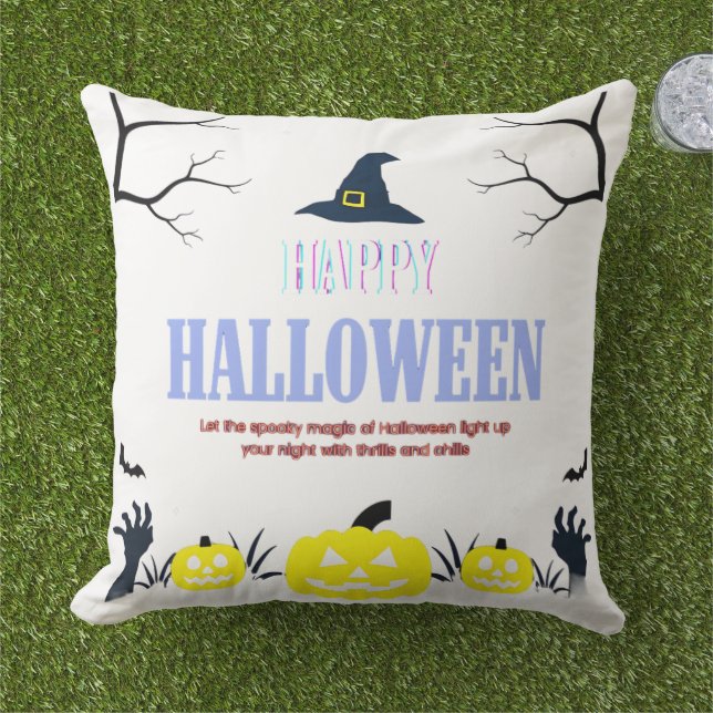 Almofada Relógio de Dia das Bruxas de Spookkin e Ghost (Grama)