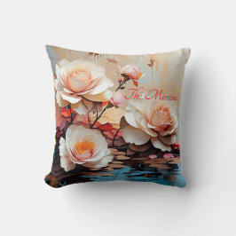 Almofada Relógio de flores rosa rosa rosa