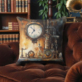 Almofada Relógio de Laboratório Steampunk Vitoriano
