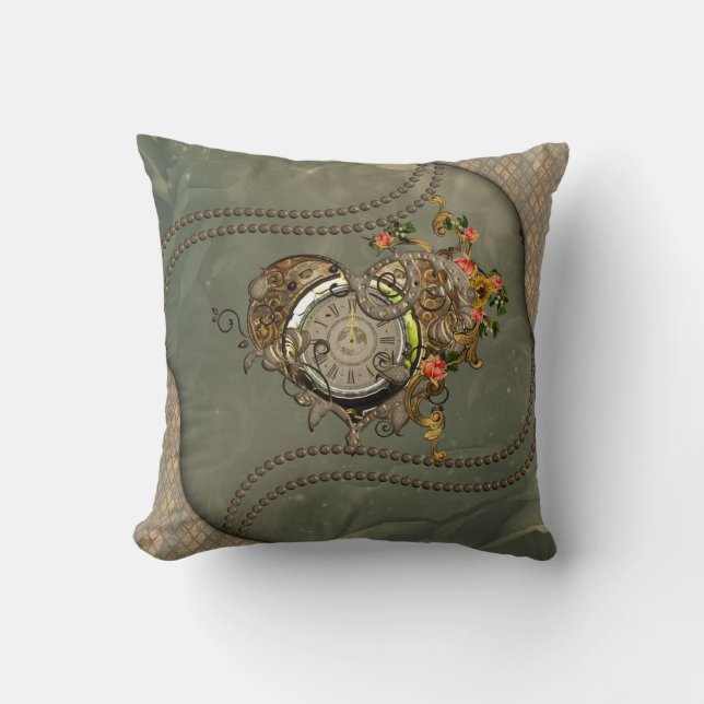 Almofada Relógio maravilhoso de steampunk (Frente)
