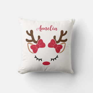 Almofada Rena bonita com nome de Natal