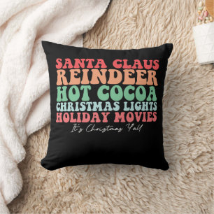 Almofada Rena de Papai Noel Cacau Quente Luzes de Natal