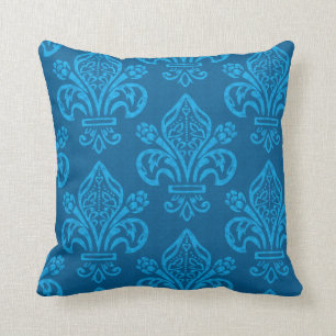 Almofada Renaissance Teal Green Fleur de Lys Elegante