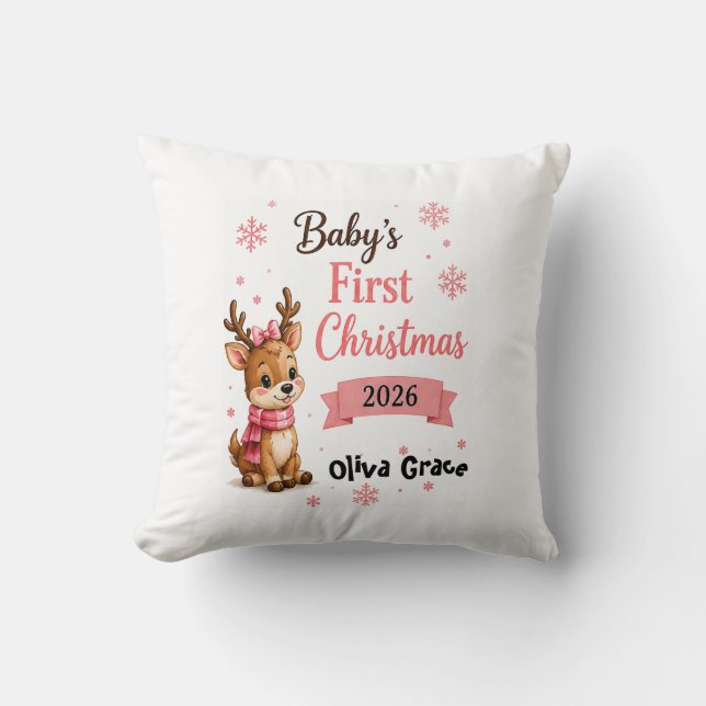 Almofada Renascer de Natal do Bebê Personalizado  (Frente)