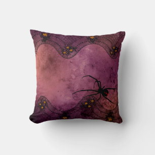 Almofada Renda Vintage Roxo Aranha Viúva Negra Halloween