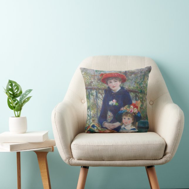 Almofada Renoir Duas Irmãs Varanda Impressionismo Francês  (Cadeira)