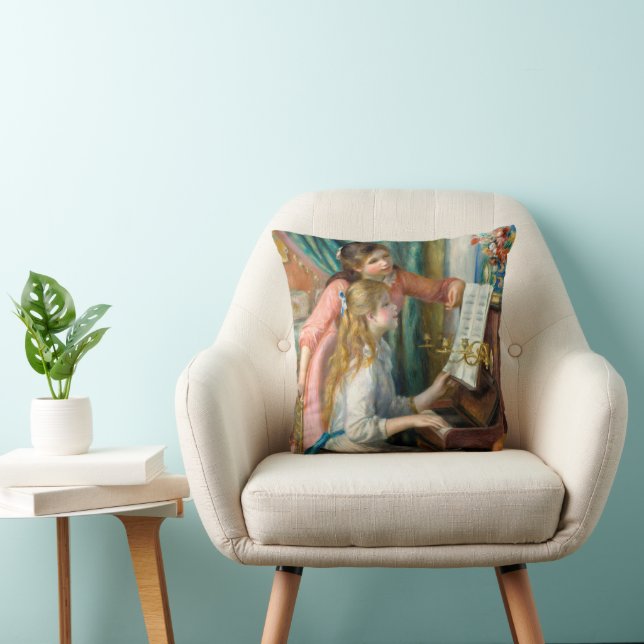 Almofada Renoir Girls no Piano Impressionismo Pintura (Cadeira)
