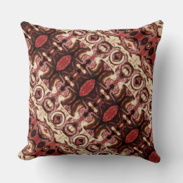 Almofada Repetição de formas com tons lenhosos e manchas