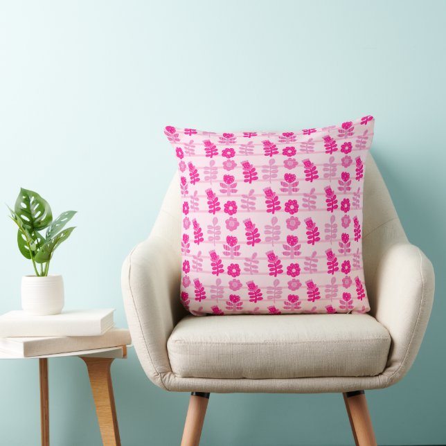 Almofada Repetição Floral Cor-de-rosa Design (Cadeira)