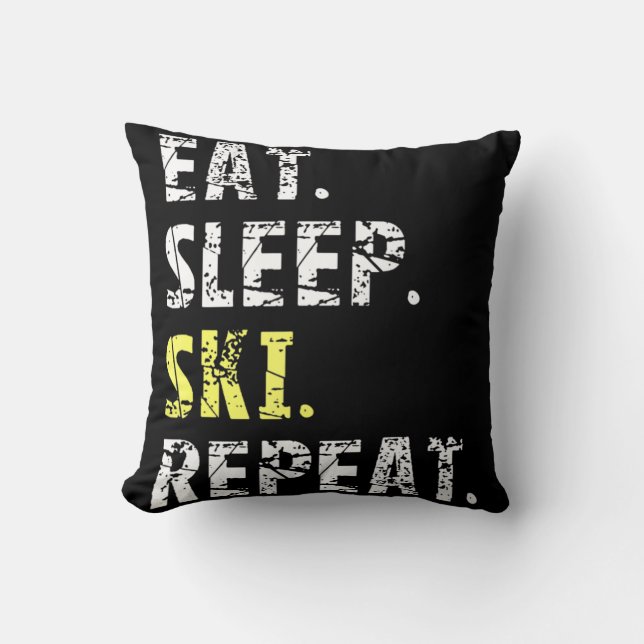 Almofada Repetir Esqui De Dormir - Presente De Esqui Divert (Frente)