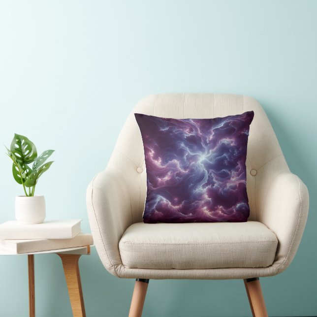 Almofada Representa uma arte digital de padrão nebuloso e e (Cadeira)