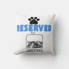 Almofada "Reservado para [Pet Name]" com impressão de pata 