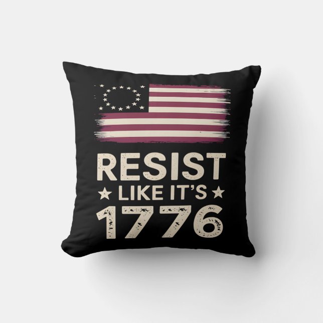 Almofada Resiste como se fosse 1776 bandeira conservadora a (Frente)