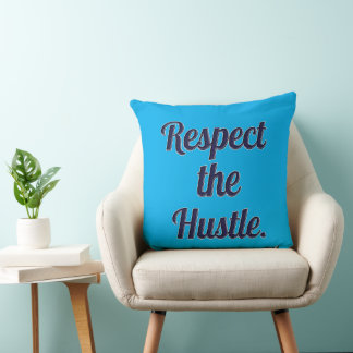 Almofada Respect the Hustle Script Design – Motivational Wo