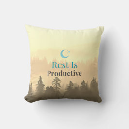 Almofada Rest Is Productive Motivational Quote Pillow