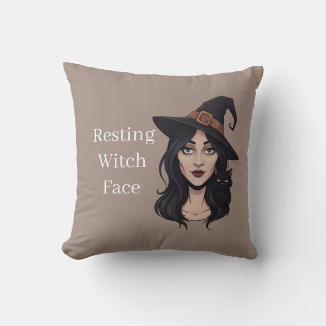 Almofada Resting Witch Face | Funny Halloween  (Frente)