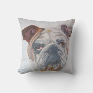 Almofada Retrato Artístico Do Bulldog Americano