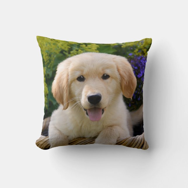 Almofada Retrato bonito de encantamento do filhote de (Frente)