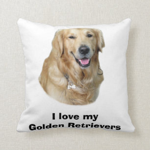 Almofada Retrato da foto do cão do golden retriever