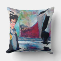 Retrato da Mulher Vintage com fundo de Abstrato