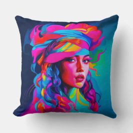 Almofada Retrato de Abstrato vibrante