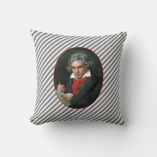 Almofada Retrato de Beethoven Vintage Reversible (Frente)
