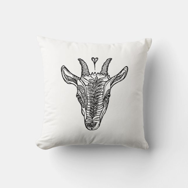 Almofada Retrato de Cabra com Travesseiro decorativo Cardía (Frente)