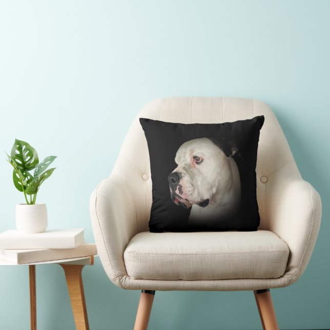 Almofada Retrato de Cão-Touro Americano (Cadeira)