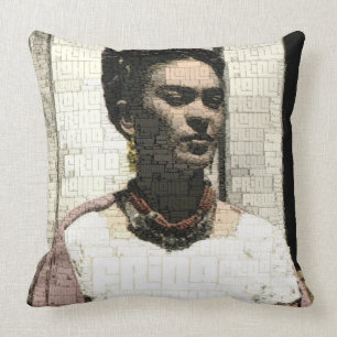Almofada Retrato de matéria têxtil de Frida Kahlo