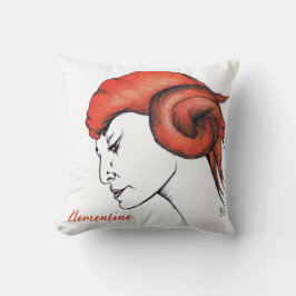 Almofada Retrato de mulher de cabelo laranja em Tangerina P