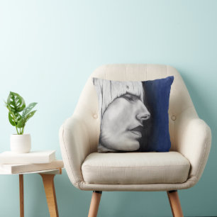 Almofada Retrato de Mulher Loira Isabel Desenho de Arte Ori
