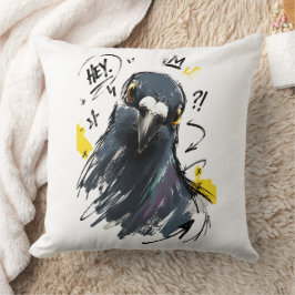 Almofada Retrato de Pombo Atrevido – Pombo Desenhado à Mão 