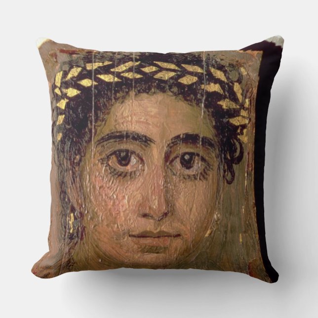 Almofada Retrato de uma mulher, de Fayum, Romano-Egípcio, (Frente)